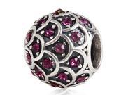 Babao Jewelry Sparkling Squama Vintage Rose Czech Crystal Soild Authentic 925 Sterling Silver Bead Fits Pandora Style European Charm Bracelets