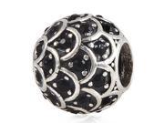 Babao Jewelry Sparkling Squama Black Czech Crystal Soild Authentic 925 Sterling Silver Bead Fits Pandora Style European Charm Bracelets
