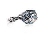 Babao Jewelry Sparkling Night Blue Goldfish Czech Crystal Soild Authentic 925 Sterling Silver Dangle Bead Fits Pandora Style European Charm Bracelets