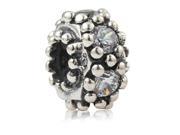 Babao Jewelry Sparkling Dots White Czech Crystal Soild Authentic 925 Sterling Silver Bead Fits Pandora Style European Charm Bracelets