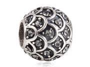 Babao Jewelry Sparkling Squama Grey Czech Crystal Soild Authentic 925 Sterling Silver Bead Fits Pandora Style European Charm Bracelets