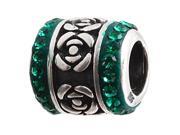 Babao Jewelry Green Rose Czech Crystal Soild Authentic 925 Sterling Silver Bead Fits Pandora Style European Charm Bracelets Babao Jewelry Green Rose Czech Crystal Soild Authentic 925 Sterling Silver Bead Fits Pandora Style European Charm Bracelets