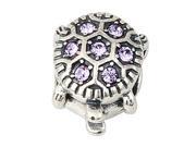 Babao Jewelry Lovely Tortoise Mauve Czech Crystal Soild Authentic 925 Sterling Silver Bead Fits Pandora Style European Charm Bracelets