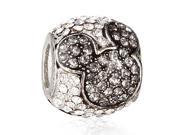 Babao Jewelry Sparkling Grey Micky Mouse Czech Crystal Soild Authentic 925 Sterling Silver Bead Fits Pandora Style European Charm Bracelets