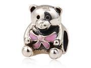 Babao Jewelry Pink Bear Soild Authentic 925 Sterling Silver Bead Fits Pandora Style European Charm Bracelets