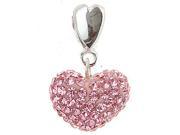 Babao Jewelry Pink Love Heart 925 Sterling Silver Czech Crystal Dangle Bead Fits Pandora Europen Style Charm Bracelets