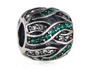 Babao Jewelry Green And White Cross Line Czech Crystal 925 Sterling Silver Bead Fits Pandora Europen Style Charm Bracelets