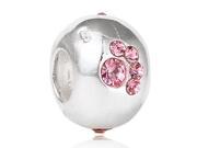 Babao Jewelry Pink Cat s Claw Czech Crystal Soild Authentic 925 Sterling Silver Dangle Bead Fits Pandora Style European Charm Bracelets