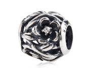 Babao Jewelry Sparkling Pear Flower White Czech Crystal Soild Authentic 925 Sterling Silver Bead Fits Pandora Style European Charm Bracelets