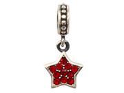 Babao Jewelry Ruby Red Lucky Star Czech Crystal 925 Sterling Silver Dangle Bead Fits Pandora Europen Style Charm Bracelets