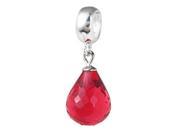 Babao Jewelry Red 925 Sterling Silver Faceted Crystal Dangle Bead Fits Pandora Europen Style Charm Bracelets