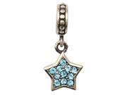 Babao Jewelry Light Blue Lucky Star Czech Crystal 925 Sterling Silver Dangle Bead Fits Pandora Europen Style Charm Bracelets