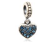 Babao Jewelry Night Blue Love Heart Czech Crystal 925 Sterling Silver Dangle Bead Fits Pandora Europen Style Charm Bracelets