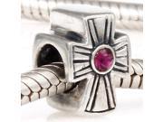 Babao Jewelry Sparkling Cross Vintage Rose Czech Crystal Soild Authentic 925 Sterling Silver Bead Fits Pandora Style European Charm Bracelets