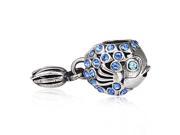 Babao Jewelry Sparkling Blue Goldfish Czech Crystal Soild Authentic 925 Sterling Silver Dangle Bead Fits Pandora Style European Charm Bracelets