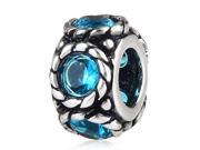 Babao Jewelry Sparkling Special Blue Czech Crystal Soild Authentic 925 Sterling Silver Bead Fits Pandora Style European Charm Bracelets