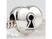 Babao Jewelry Keyhole Heart Soild Authentic 925 Sterling Silver Bead Fits Pandora Style European Charm Bracelets