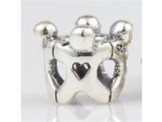 Babao Jewelry Kids Hand In Hand Soild Authentic 925 Sterling Silver Bead Fits Pandora Style European Charm Bracelets