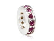 Babao Jewelry Sparkling Vintage Rose Czech Crystal Soild Authentic 925 Sterling Silver Spacer Bead Fits Pandora European Charm Bracelets