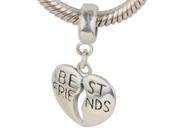 Babao Jewelry Heart Best Friends Soild Authentic 925 Sterling Silver Bead Fits Pandora Style European Charm Bracelets