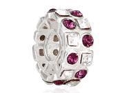 Babao Jewelry Sparkling Double White Vintage Rose Czech Crystal Soild Authentic 925 Sterling Silver Bead Fits Pandora Style European Charm Bracelets