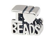 Babao Jewelry Heart I Love Beads Soild Authentic 925 Sterling Silver Bead Fits Pandora Style European Charm Bracelets
