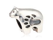 Babao Jewelry White Bear Soild Authentic 925 Sterling Silver Bead Fits Pandora Style European Charm Bracelets