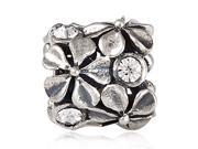 Babao Jewelry Sparkling Various Flower White Czech Crystal Soild Authentic 925 Sterling Silver Bead Fits Pandora Style European Charm Bracelets