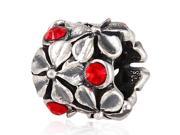 Babao Jewelry Sparkling Various Flower Red Czech Crystal Soild Authentic 925 Sterling Silver Bead Fits Pandora Style European Charm Bracelets