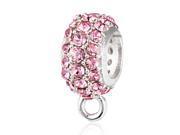 Babao Jewelry Sparkling Three Row Pink Czech Crystal Soild Authentic 925 Sterling Silver Bead Fits Pandora Style European Charm Bracelets