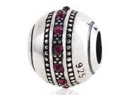 Babao Jewelry Sparkling One Round Vintage Rose Czech Crystal Soild Authentic 925 Sterling Silver Bead Fits Pandora Style European Charm Bracelets
