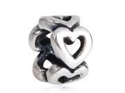 Babao Jewelry Round Heart Soild Authentic 925 Sterling Silver Bead Fits Pandora Style European Charm Bracelets