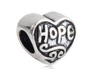 Babao Jewelry Heart Hope Soild Authentic 925 Sterling Silver Bead Fits Pandora Style European Charm Bracelets