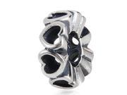 Babao Jewelry Love Heart Soild Authentic 925 Sterling Silver Spacer Bead Fits Pandora Style European Charm Bracelets