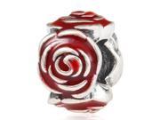 Babao Jewelry Red Rose Soild Authentic 925 Sterling Silver Bead Fits Pandora Style European Charm Bracelets