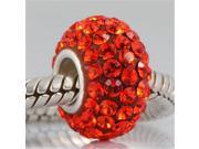 Babao Jewelry Orange CZ Crystals Bead with 925 Sterling Silver Single Core Fits Pandora European Charm Bracelet