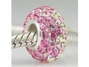 Babao Jewelry Pink Yellow CZ Crystals Bead with 925 Sterling Silver Single Core Fits Pandora European Charm Bracelet Babao Jewelry Pink Yellow CZ Crystals Bead with 925 Sterling Silver Single Core Fits Pandora European Charm Bracelet