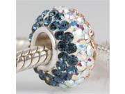 Babao Jewelry Night Blue White Coral Line CZ Crystals Bead with 925 Sterling Silver Single Core Fits Pandora European Charm Bracelet