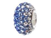 Babao Jewelry Lake Blue White CZ Crystals Bead with 925 Sterling Silver Single Core Fits Pandora European Charm Bracelet