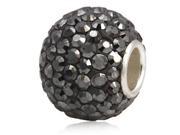 Babao Jewelry Round AB Grey CZ Crystals Bead with 925 Sterling Silver Single Core Fits Pandora European Charm Bracelet