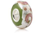 Babao Jewelry Apple Green Pink S Murano Glass Silver Foil Bead 925 Sterling Silver Core fits Pandora European Charm Bracelets