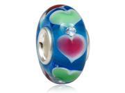 Babao Jewelry Green Pink Heart White CZ Crystal Bead 925 Sterling Silver Core Fits Pandora European Charm Bracelets