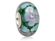 Babao Jewelry Mauve Light Green Peach White CZ Crystal Bead 925 Sterling Silver Core Fits Pandora European Charm Bracelets