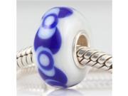 Babao Jewelry Sapphire Bowknot Murano Glass Bead 925 Sterling Silver Core fits Pandora European Charm Bracelets