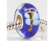 Babao Jewelry Dragonfly Murano Glass Bead 925 Sterling Silver Core fits Pandora European Charm Bracelets