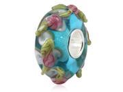 Babao Jewelry Flower Murano Glass Bead 925 Sterling Silver Core fits Pandora European Charm Bracelets