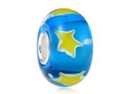 Babao Jewelry Star Design Murano Glass Bead 925 Sterling Silver Core fits Pandora European Charm Bracelets