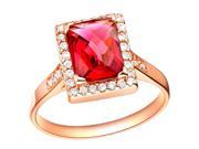 Babao Jewelry Red Square 18K Platinum Plated Swarovski Elements Cubic Zirconia Crystal Ring