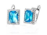 Babao Jewelry Simple Square 18K Platinum Plated Swarovski Elements Cubic Zirconia Crystals Stud Earrings