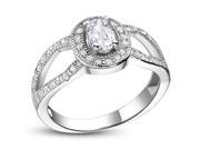 Babao Jewelry Fashion Lady White 18K Platinum Plated Swarovski Elements Cubic Zirconia Crystal Ring